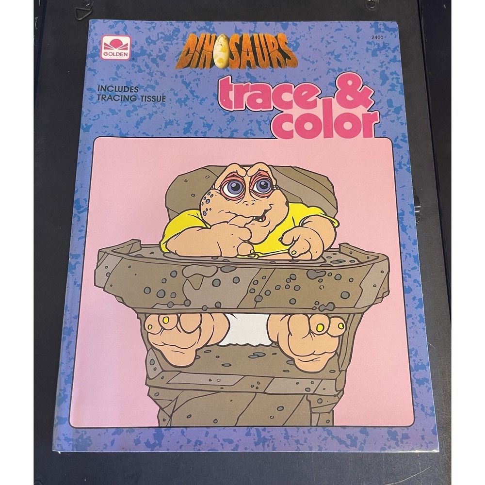 Dinosaurs TV Show Trace & Color Golden Coloring Book Vtg Retro 90s Disney NOS